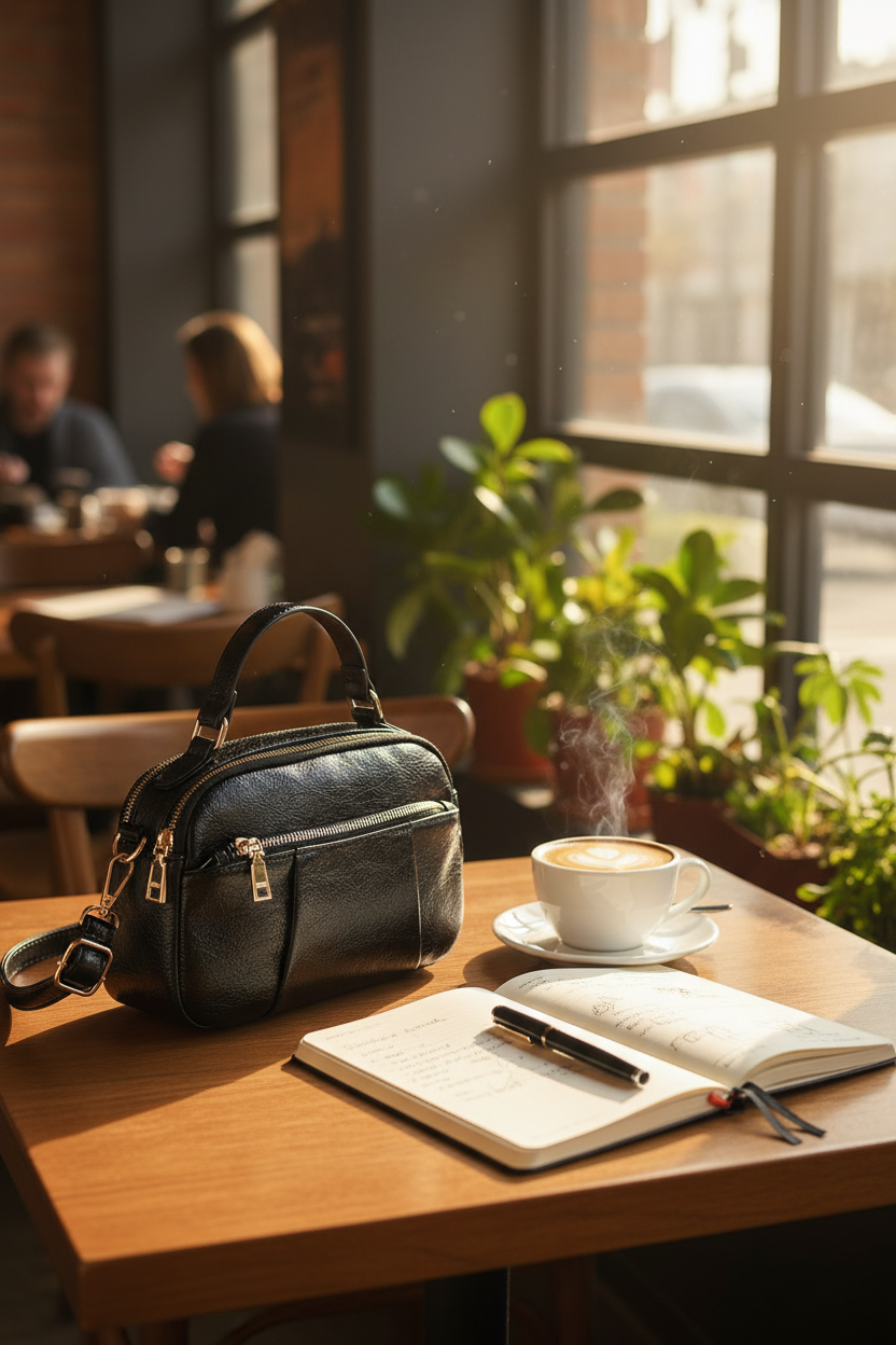 Black Charlotte Glossy Crossbody Bag | Jen & Co - M2847-BK