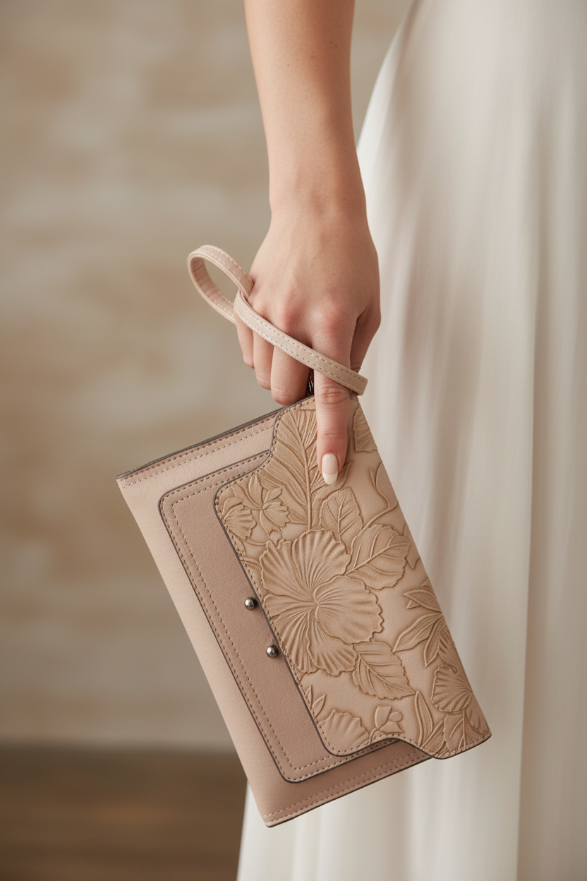 Liz Soto Kate Clutch Crossbody Bag – Sand