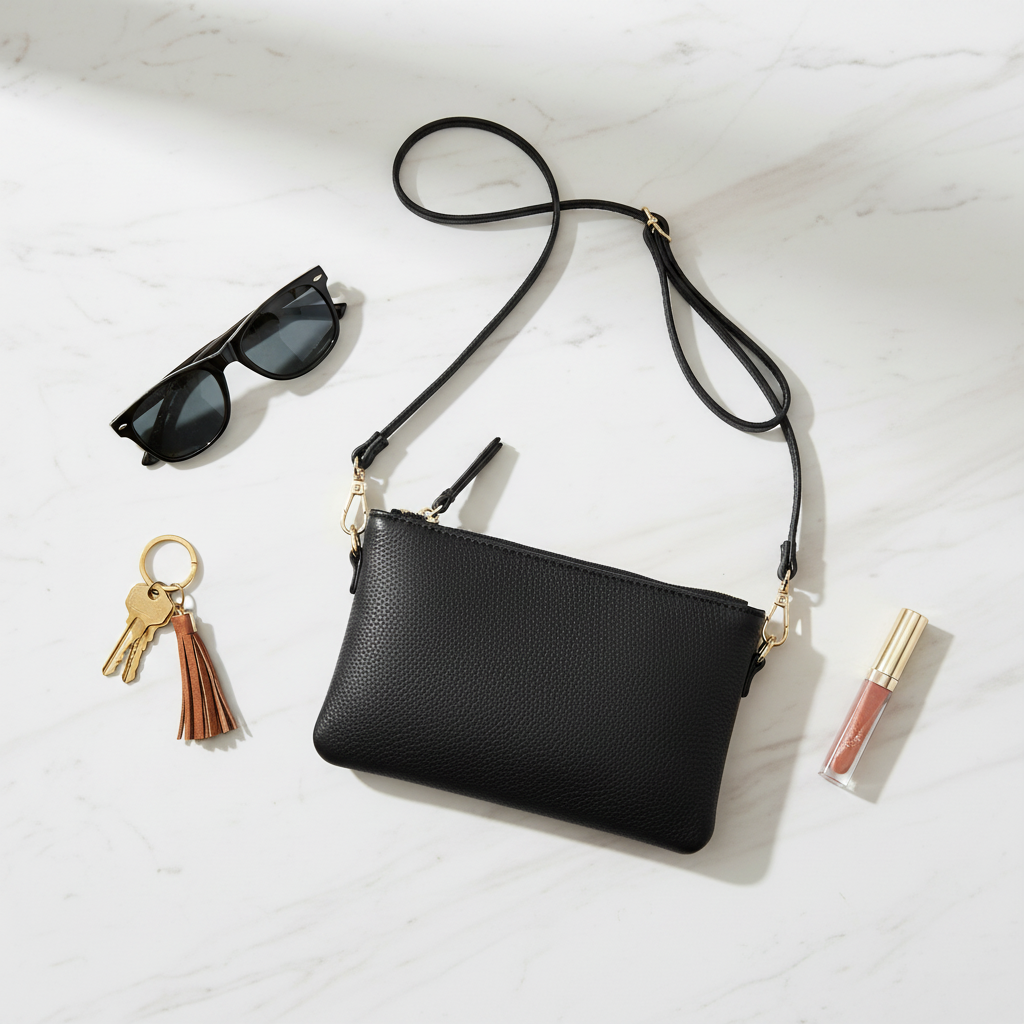 Black Riley Crossbody Wristlet | Jen & Co - M013-BK