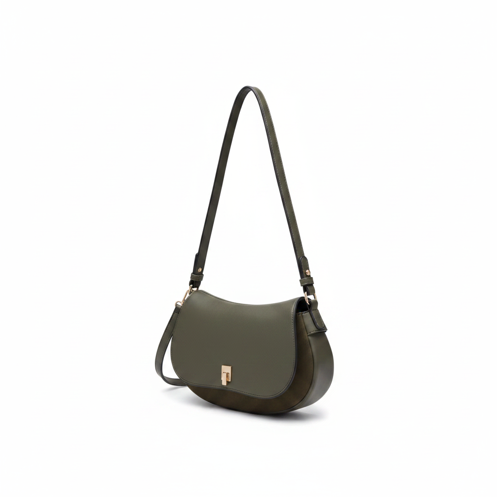 Olive Quinn Faux Suede Shoulder Bag | Jen & Co - M2850-OLV