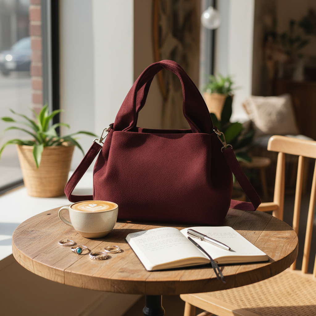 Mahogany Lia Satchel Bag | Jen & Co - M2854-MHGNY