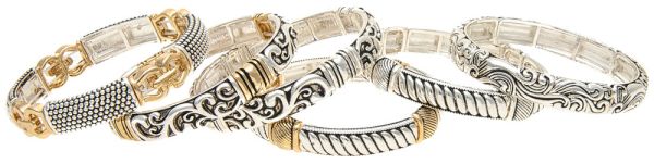Gold & Silver Two-Tone Bracelet Stack Set Rain Jewelry MSBST1