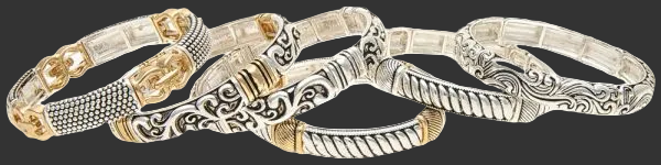 Gold & Silver Two-Tone Bracelet Stack Set Rain Jewelry MSBST1