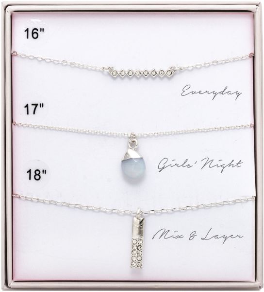 Silver Gift Box Necklace Silver Rain Jewelry NBX01
