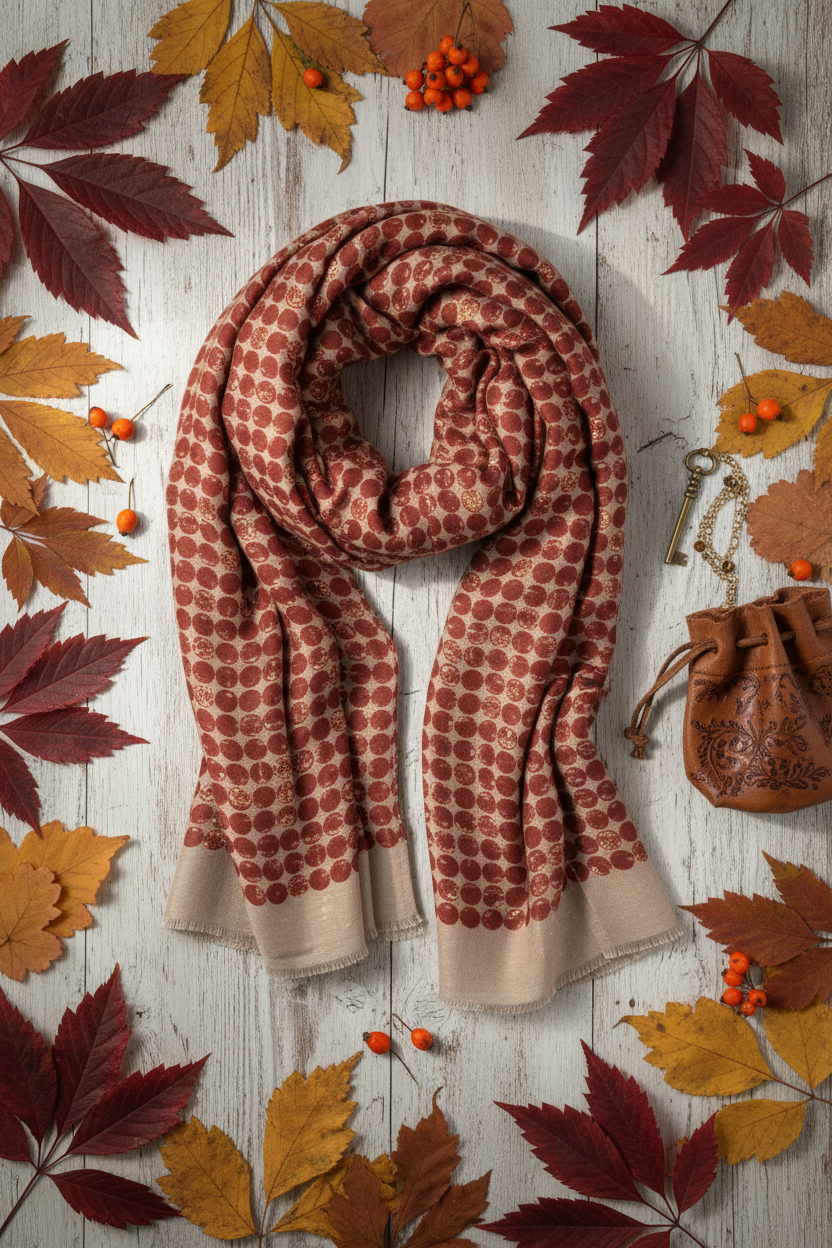 Rust Gold Scarf - Flat Lay