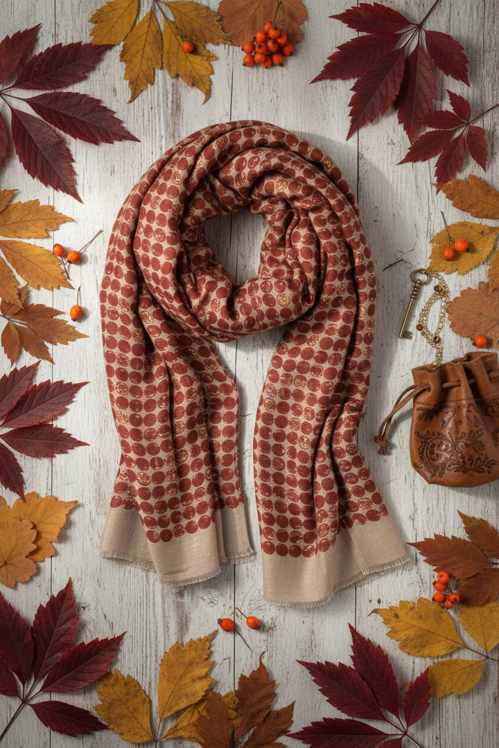Rust Gold Scarf - Flat Lay