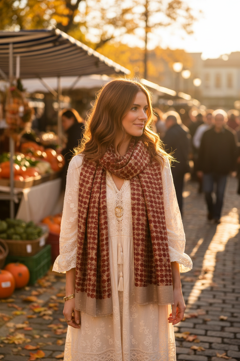 Rust Gold Scarf - Market