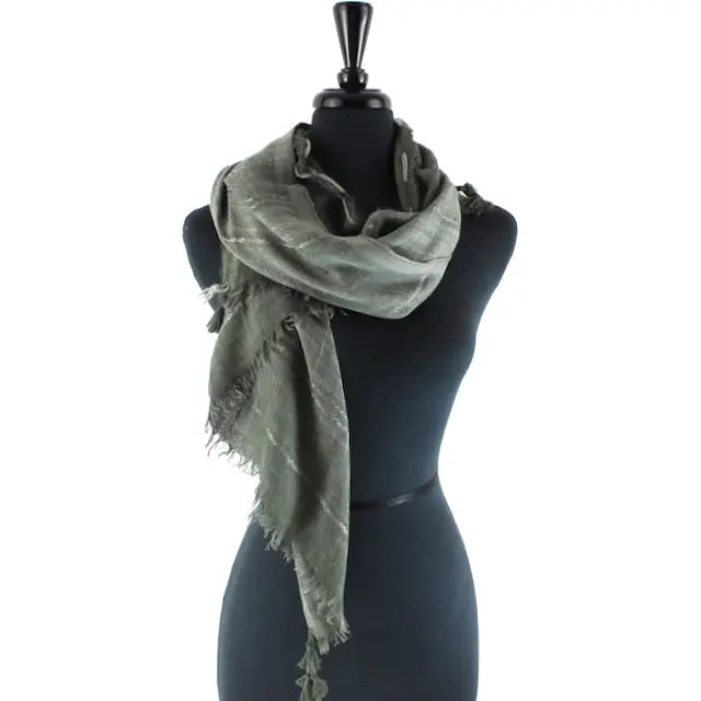 Tangier Vista Lightweight Forest Green Scarf Pretty Persuasions s23084-03