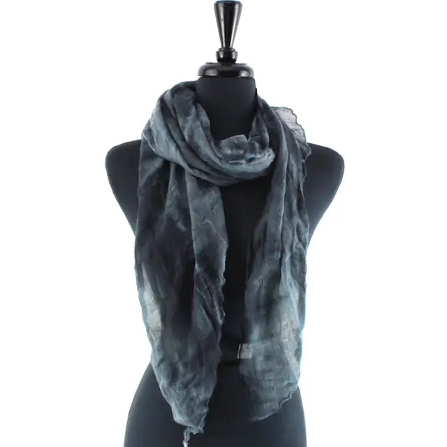 Tie-Dye Black Rolled Hem Scarf Pretty Persuasions s25198-01