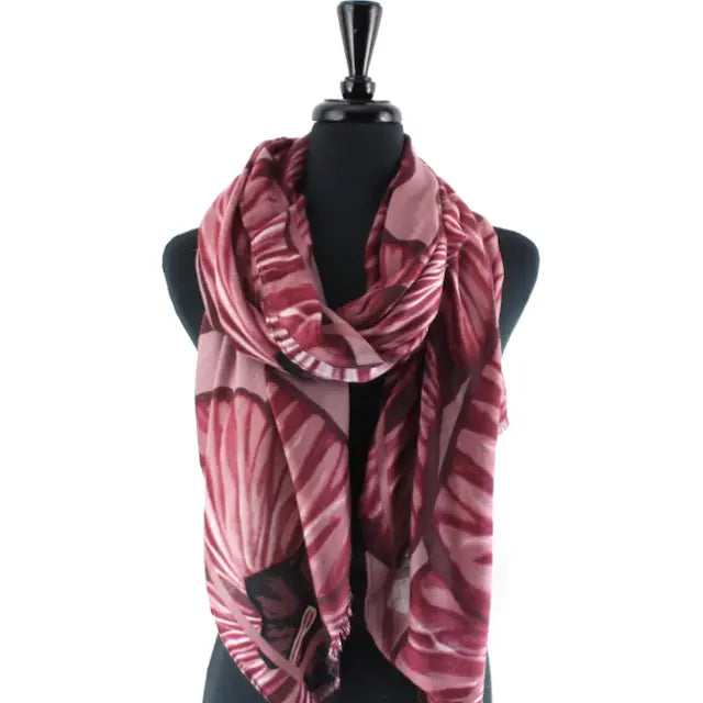 Lightweight Printed Red Scarf Pretty Persuasions s25208-03