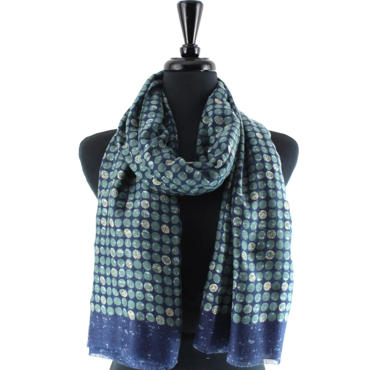 Teal Pokadot Scarf Pretty Persuasive s25232-01