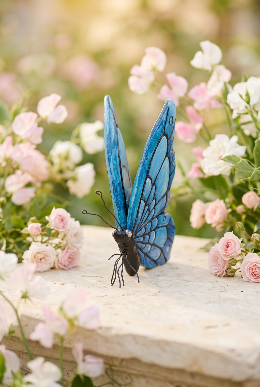 Blue Hand Painted Butterfly 96434